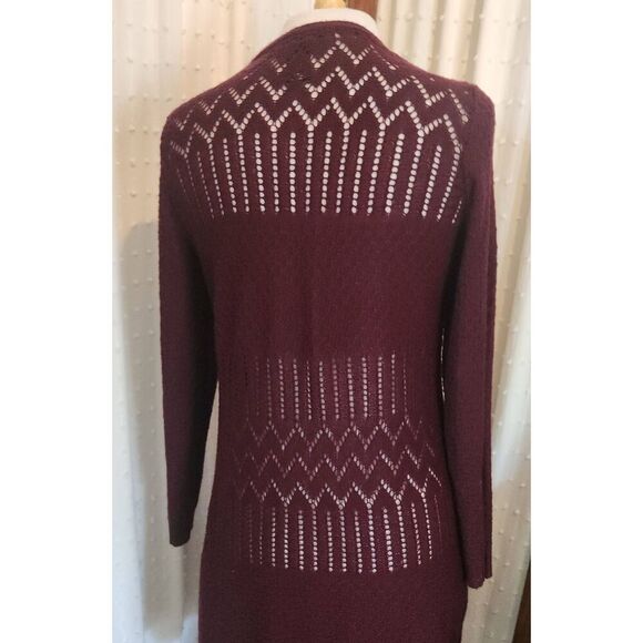 C10 Love Always long burgandy cardigan - Picture 6 of 12